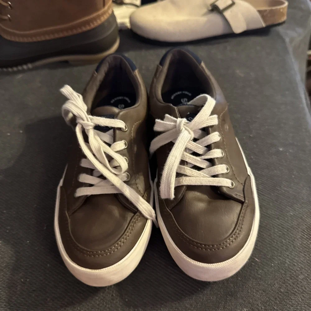 Perry Harbor Tide Top Sider Brown Lace-Up Shoes Memory Foam  Unisex Size 1
